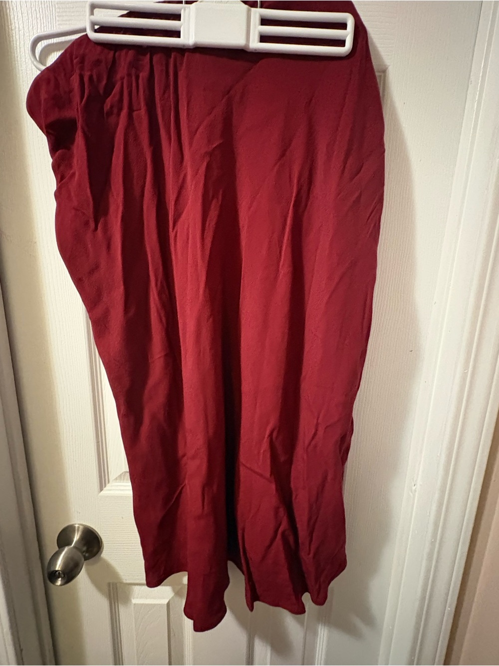 Women's Midi Skirt in Deep Red